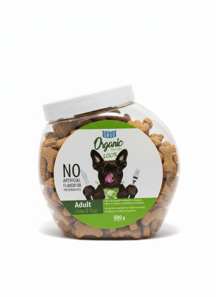 Orgo Organic Biscuits and Crunchy Treats for Dogs - Variety Pack 500g 4 Flavors.