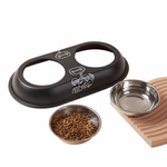 Stainless Steel Double Small Dog and Cat Food Bowl 40CM.