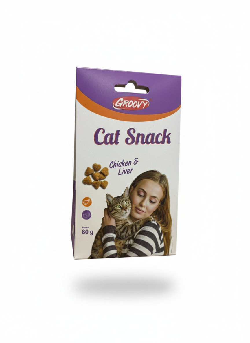 Groovy Cat Snack Treats with Chicken & Liver 80g