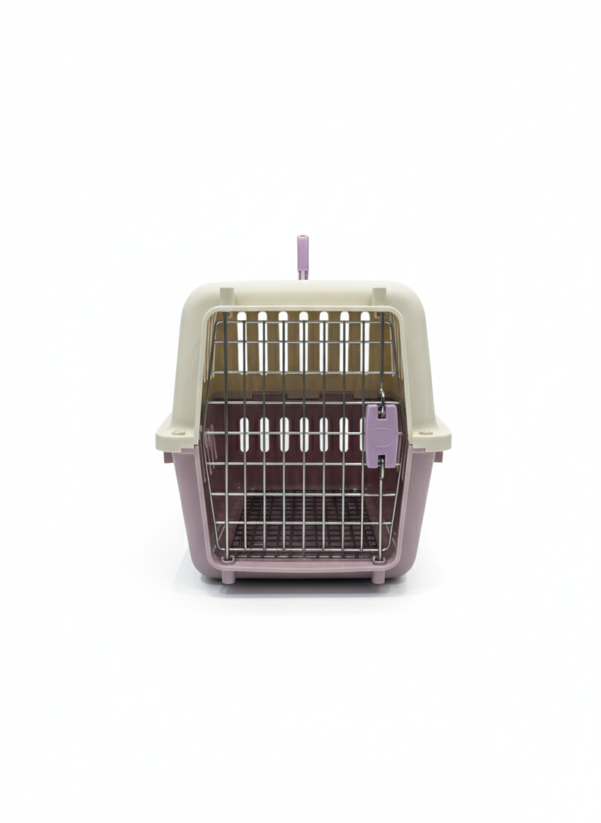 Naomi Pet Crate Purple - With Bowl and Plastic Pad 45.5*31*30.5cm.