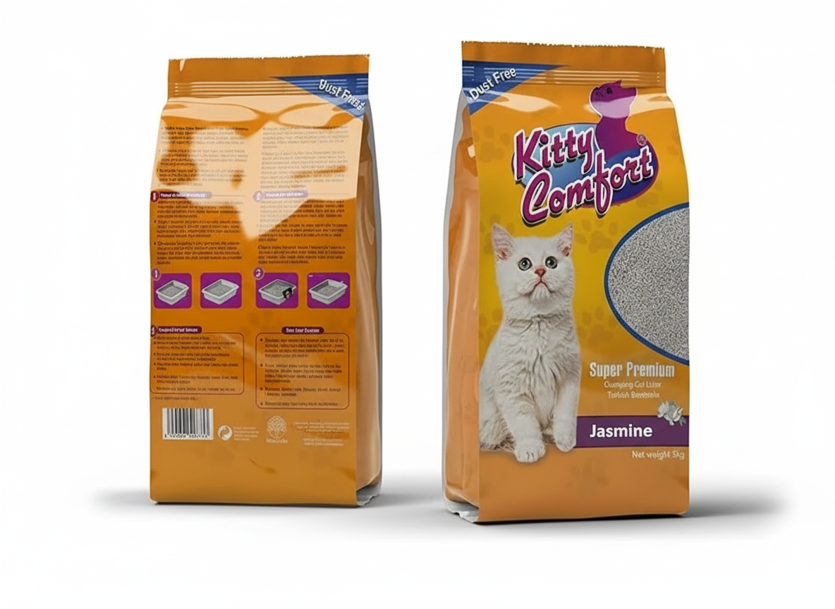 KITTY COMFORT CAT LITTER CLUMPING GASMINE 5 KG.