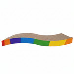 1pc Corrugated Cardboard Cat Scratching Post - Rainbow Color.