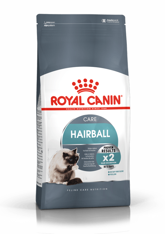 Royal Canin Hairball Care All Breeds Adult Cat Food.