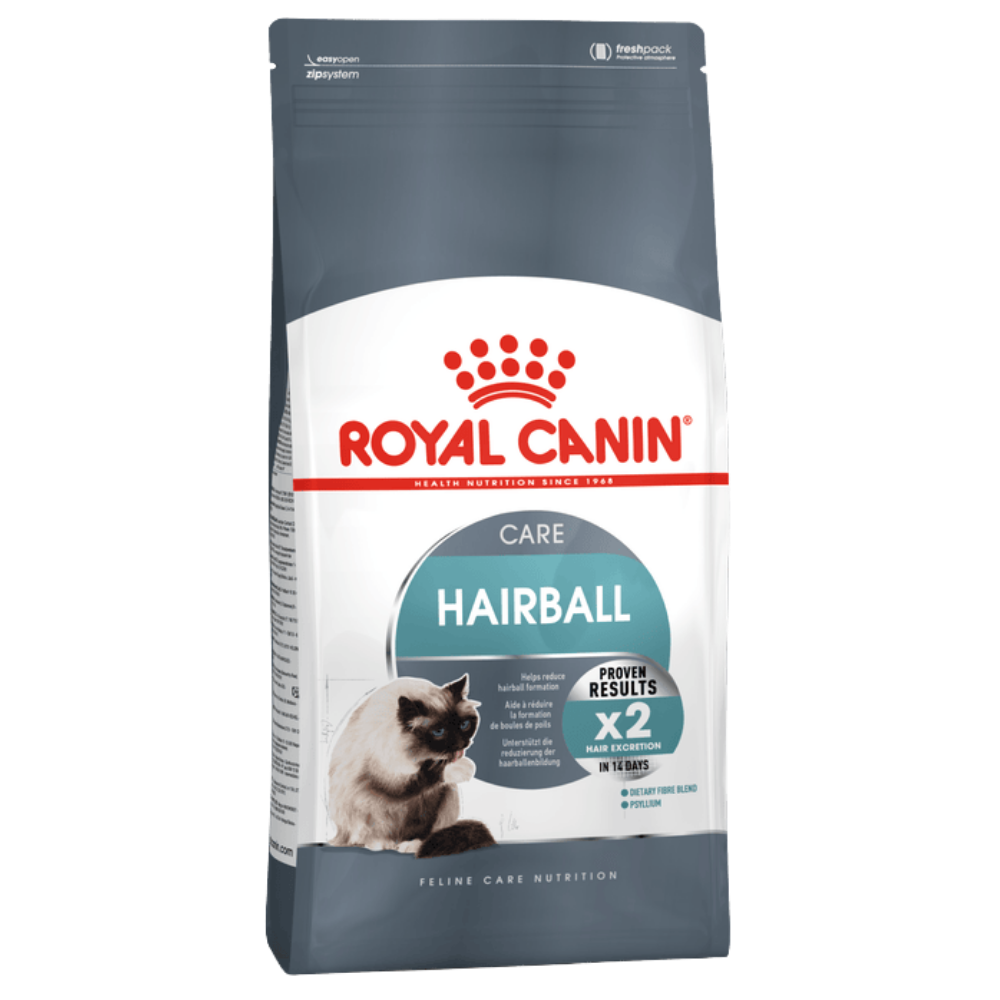 Royal Canin Hairball Care All Breeds Adult Cat Food.