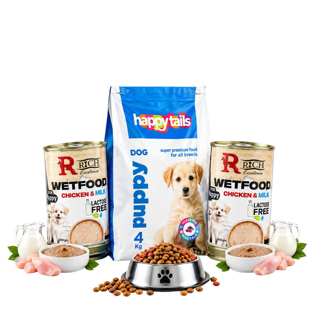 Puppy Meal Deal Petfast.shop Happy Tails Bundles Dog Dry Food Exclude Food Puppy Wet Food petfast.shop EgyptDefault Title 921.00