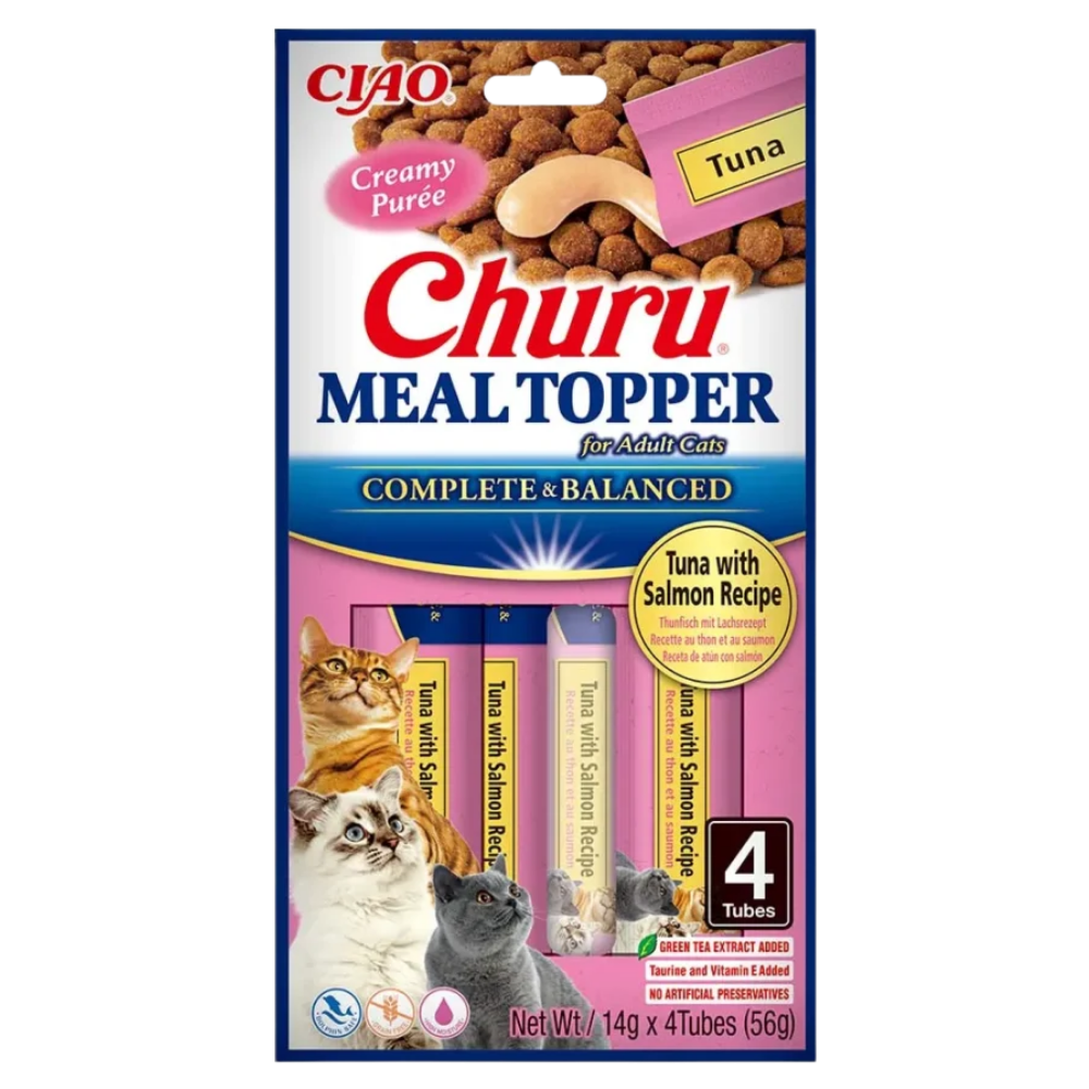 Churu Meal Topper Tuna with Salmon Recipe For Cats Tubes 56g