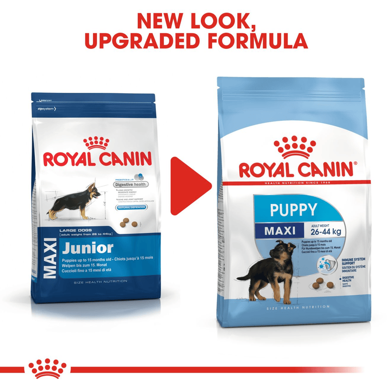 Royal Canin Maxi Large Breed Puppy Food.