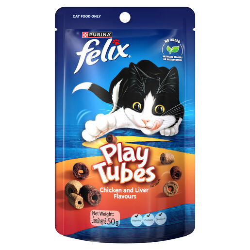 FELIX Play Tubes Chicken & Liver Cat Treats 50g.