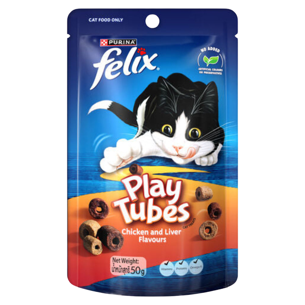 FELIX Play Tubes Chicken & Liver Cat Treats 50g.