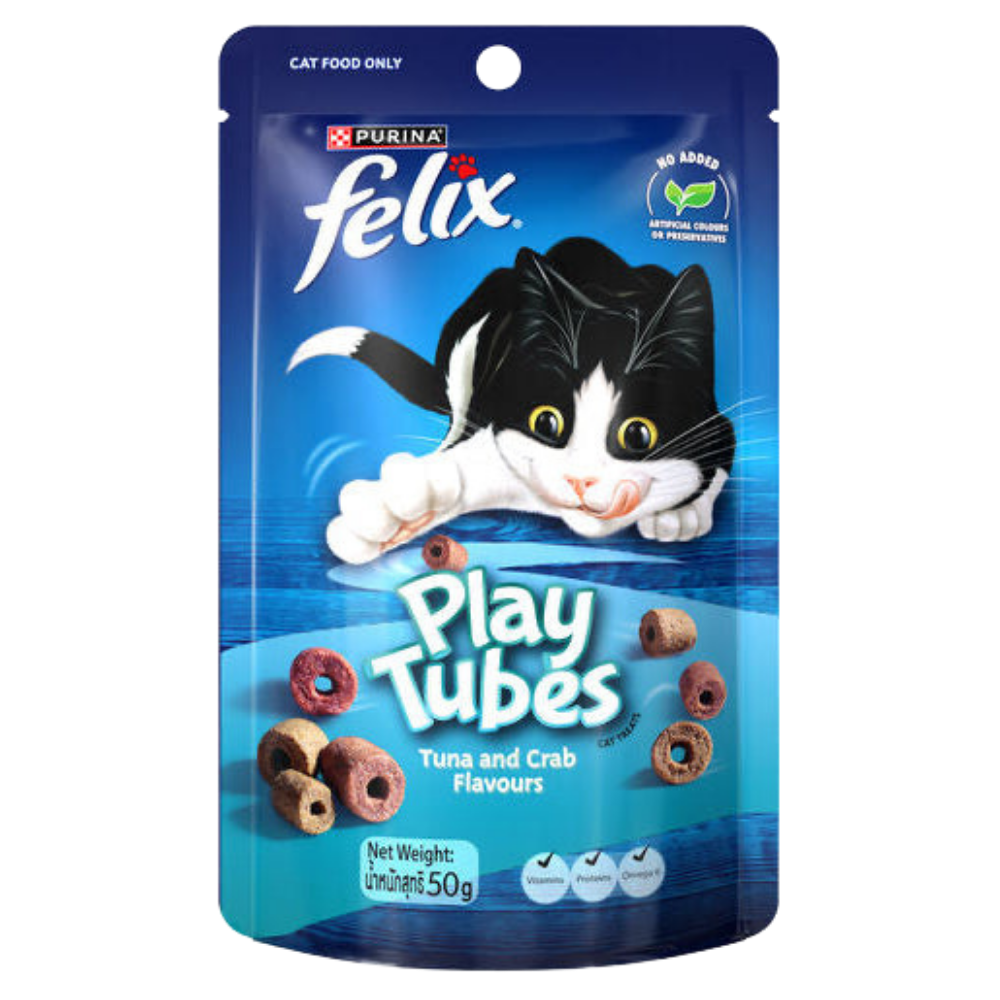 FELIX Play Tubes Tuna & Crab Cat Treats 50g.
