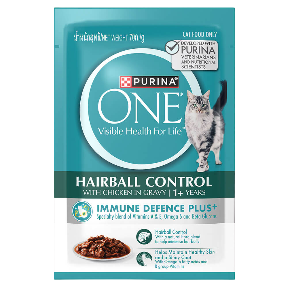 Purina One Hairball Control Chicken in Gravy Pouch Cat Food 70g Petfast.shop Purina Cat Food Prescription Food Skin Care Wet Food petfast.shop Egypt 145.00