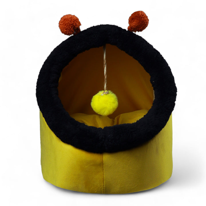 Petmoda Cat House Bed 50cm - Bee Shape - Yellow.