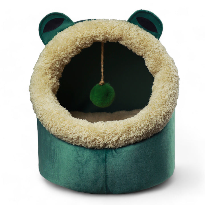 Petmoda Cat House Bed 50cm - Frog Shape - Green.