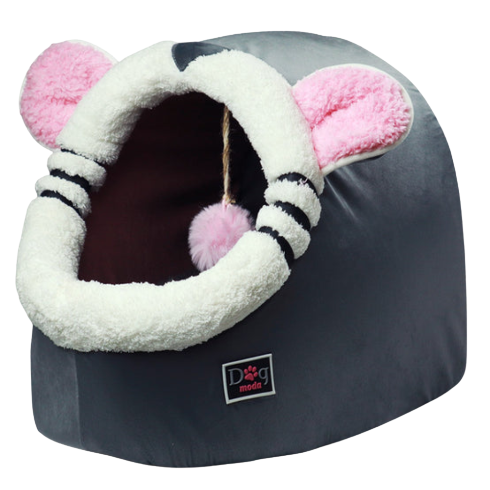 Petmoda Cat House Bed 50 cm - Mouse Shape - Grey.
