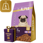 Alpha Dry Food Small adult With Poultry 4 kg + Surprise Gift