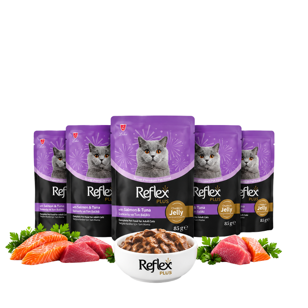 5X Reflex Plus Cat Wet Food Chunks in Jelly with Salmon & Tuna 85g Petfast.shop Reflex Bundles Cat Exclude Food Wet Food petfast.shop EgyptDefault Title 190.00