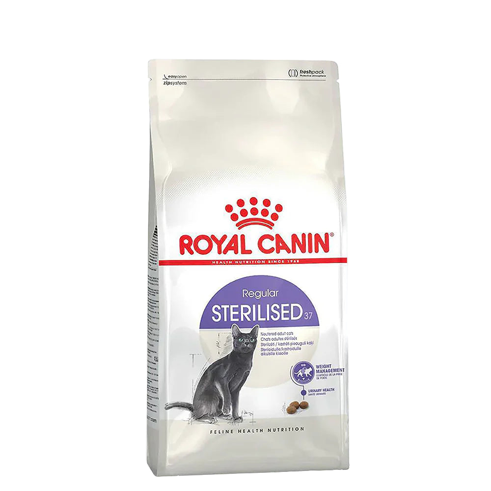 Royal Canin Sterilised 37 All Breeds Adult Cat Food.