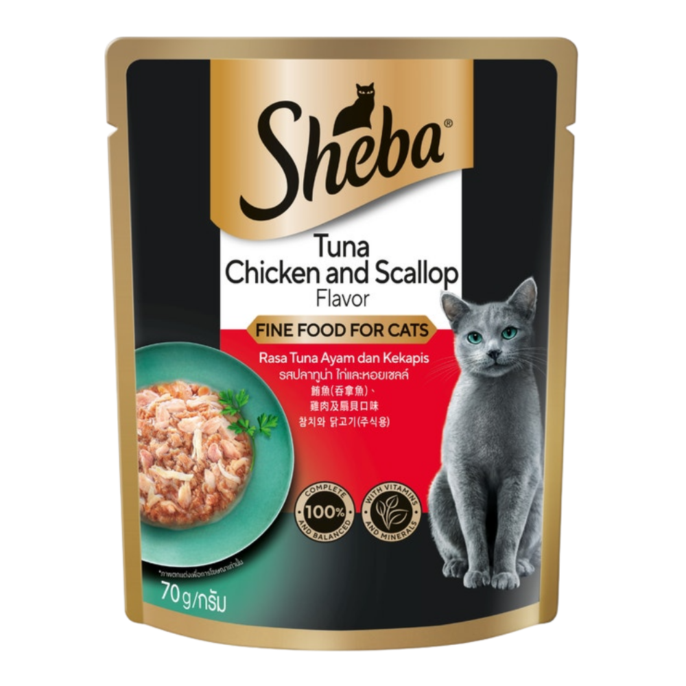 Sheba Premium Cat Food Tuna & Chicken with Scallop 70g
