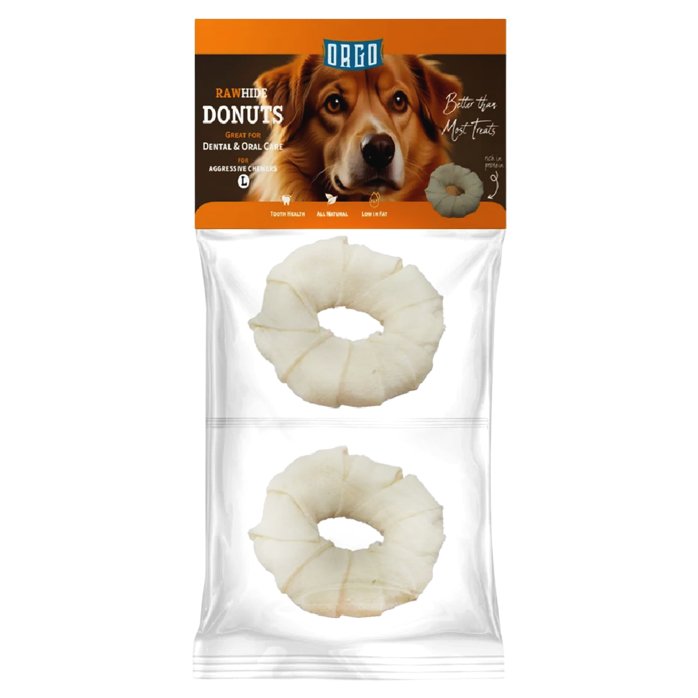 Orgo Rawhide Donuts For Dog Dental Oral Care 2 PC L.