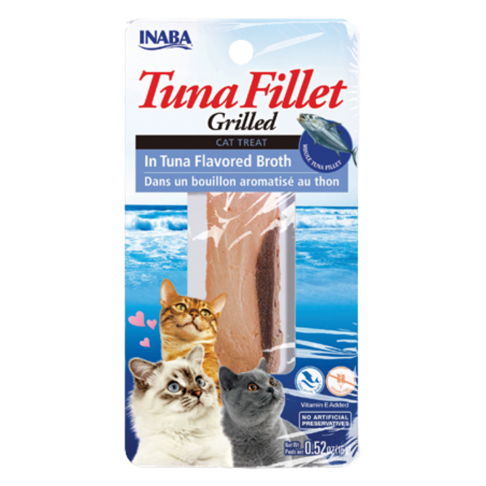 INABA Tuna Fillet Grilled cat treat package on a white background