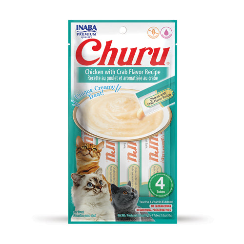 Churu Creamy Cat Treat Chicken with Crab 4 Tubes 56g.