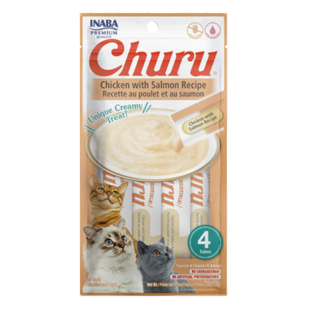 Churu Creamy Cat Treat Chicken with Salmon 4 Tubes 56g.
