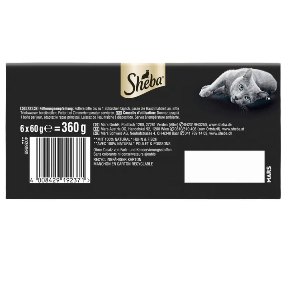 X6 Sheba Filets Selection (X2 Chicken , X2 Fish And X2 Chicken & Shrimp ) 6*60 g Petfast.shop Sheba Bundles Cat Exclude Exclusive Food Wet Food petfast.shop EgyptDefault Title 1699.00