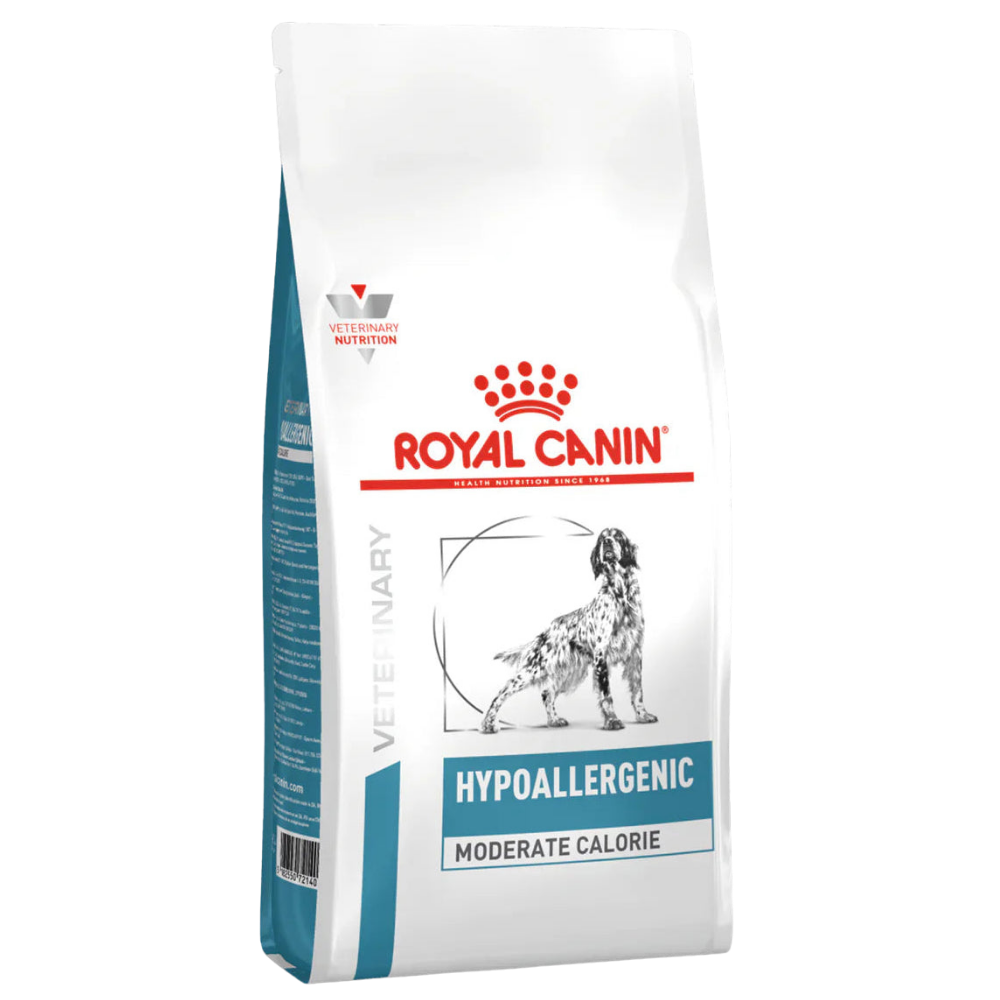 Royal Canin Hypoallergenic Moderate Calorie All Breeds Adult Dog Food 7kg.