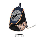 Pet carrier with floral pattern on a white background