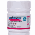 White container of meGAMUNE with colorful label on a white background