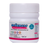 White container of meGAMUNE with colorful label on a white background