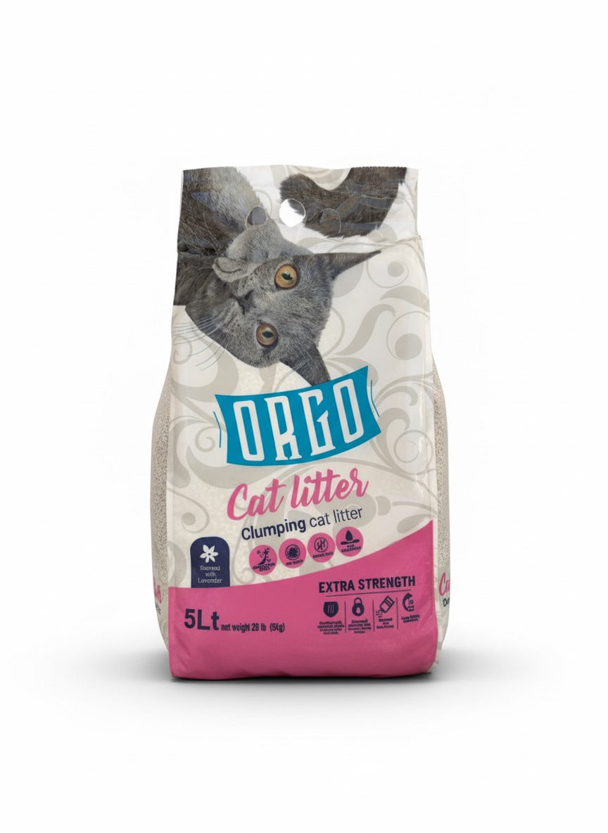 orgo white cat litter lavender 5l.