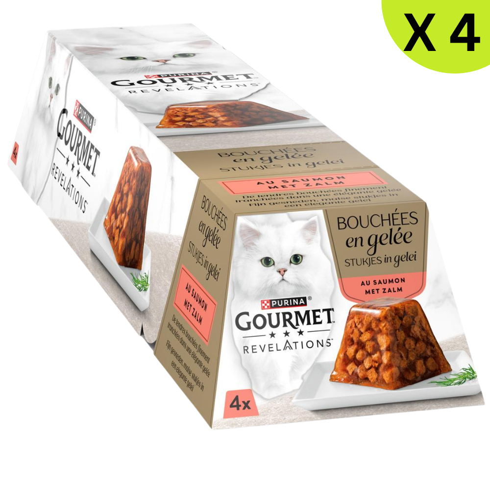 X4 Gourmet Revelations Chunks In Jelly With Salmon Slices Served In Jelly 1Pcs 57 G Petfast.shop Gourmet Bundles Cat Exclude Food Wet Food petfast.shop EgyptDefault Title 800.00