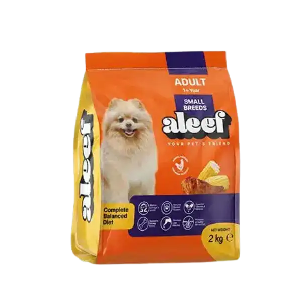 Aleef Dry Food with Chicken & Corn for Small Breed Adult Dogs 2 kg.