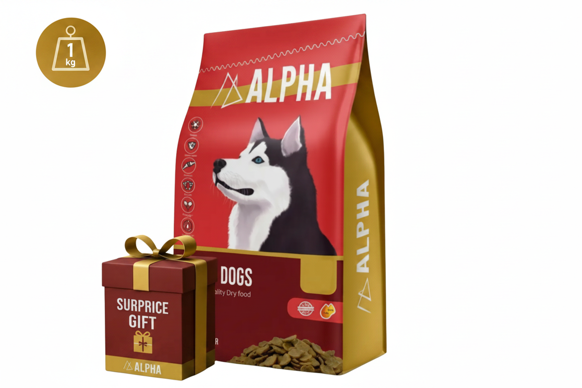 ALPHA Dog Food 1kg Badge