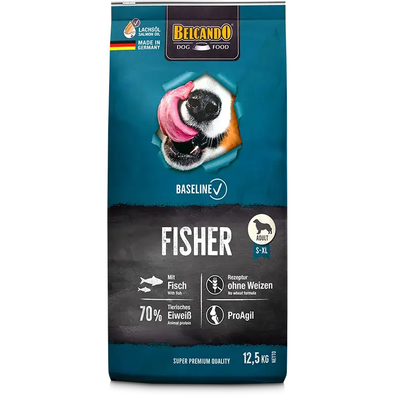 Belcando Baseline Fisher Dry Food with Fisher for S to XL Breed Adult Dogs 12.5 kg.
