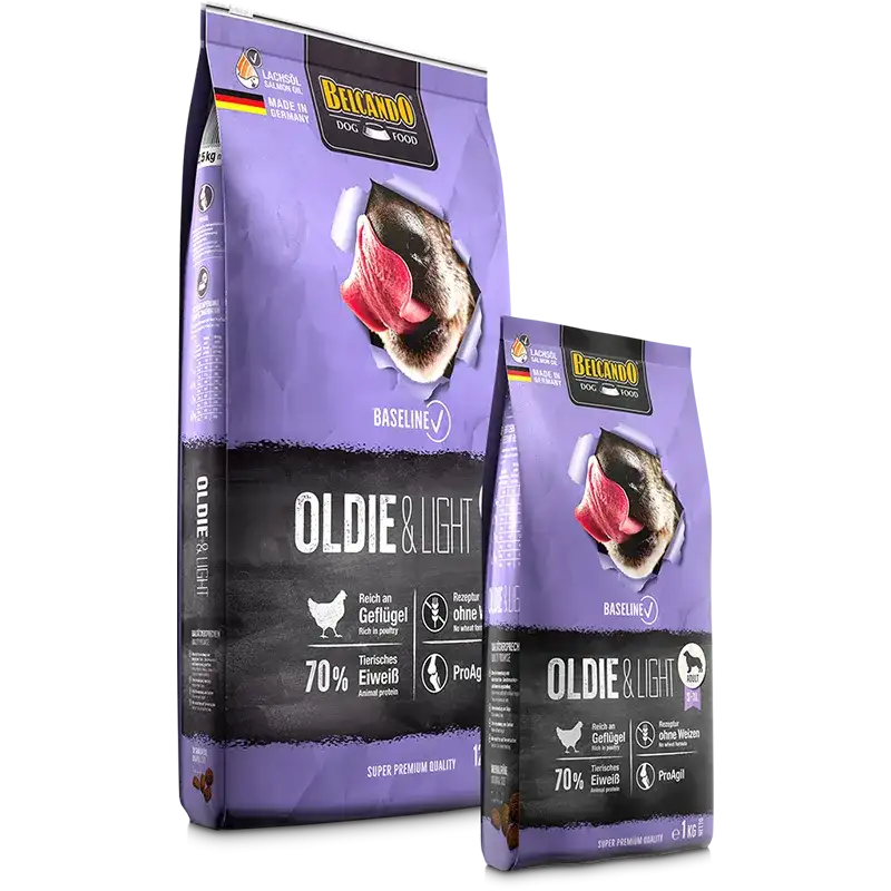 Belcando Baseline Oldie and Light Dry Food with poultry for S to XL Breed Adult Dogs 1 kg.