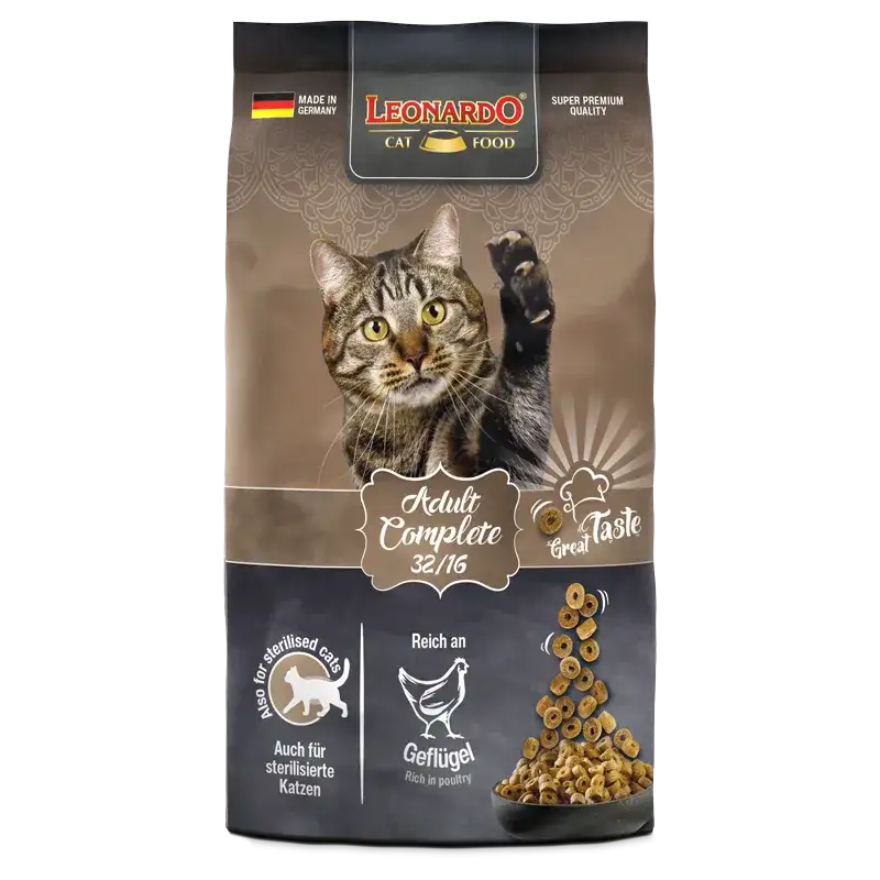 Leonardo Dry Food For Adult Cats Complete 32/16 With Poultry 300 gr.