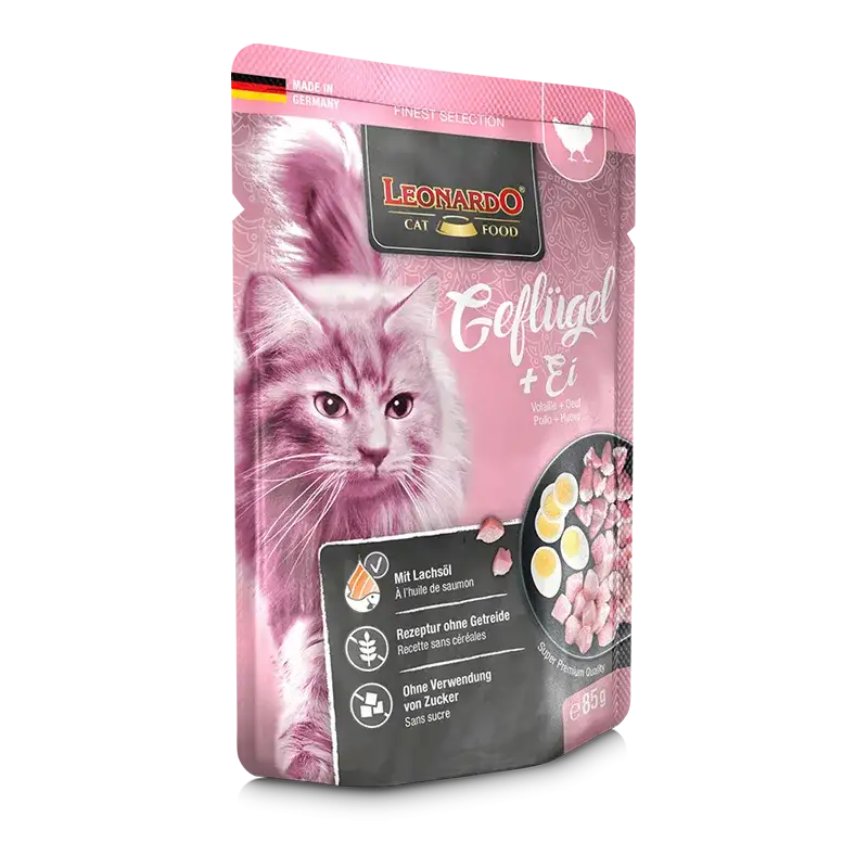 Leonardo Wet Food adult Cat with Poultry and Egg 85 gr.