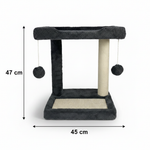 Black cat tree with measurements 47cm x 45cm