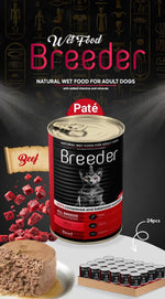 breeder pate canned food for adult cat beef 400g.