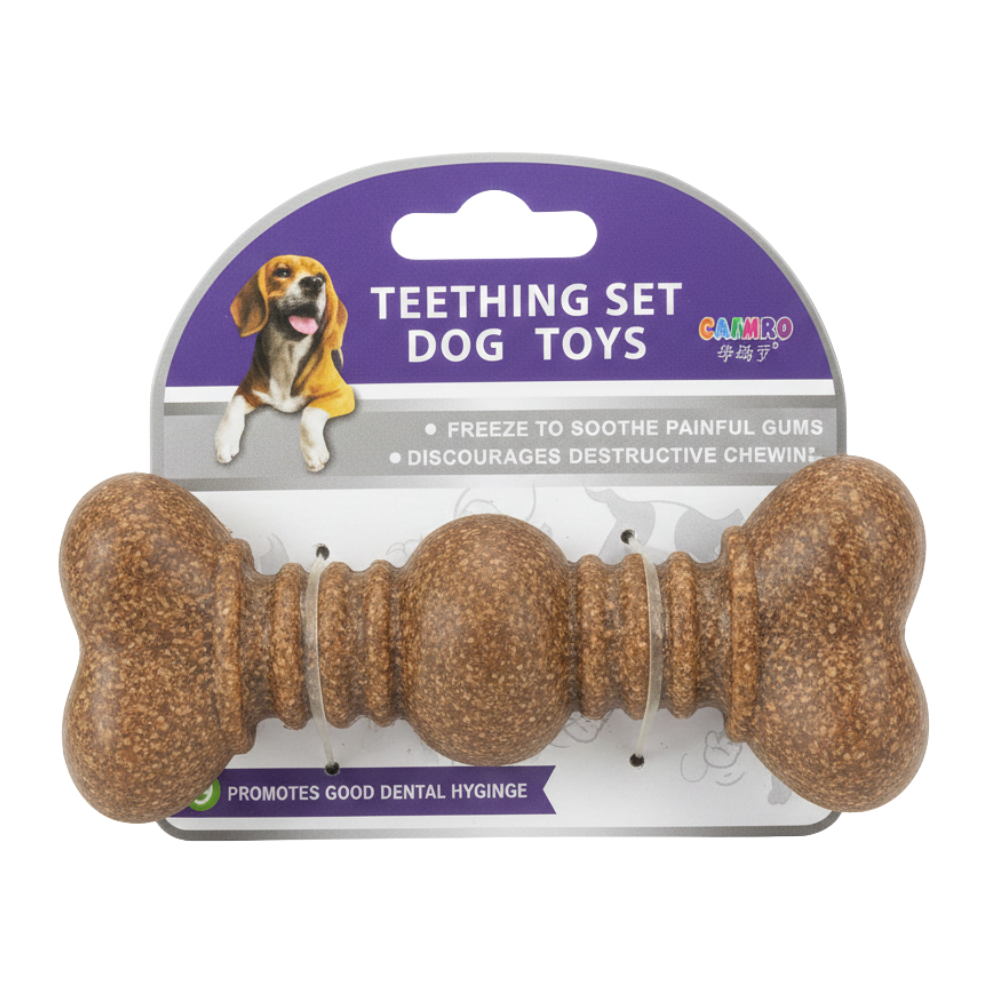 Brown Cork Bone Toy - White BG