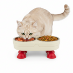 Cat Eating from Elevated Bowl