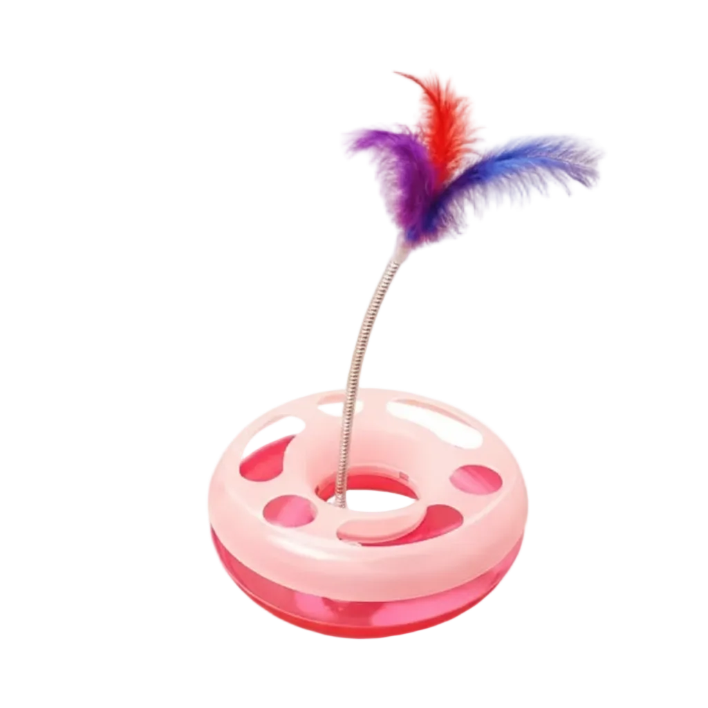 Cat Feather Track Toy - White Background