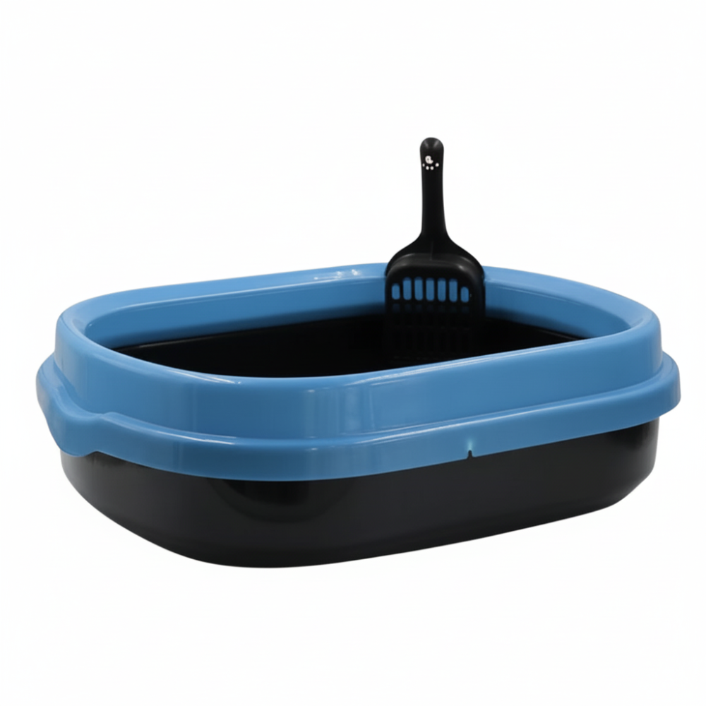 Cat litter box on white background
