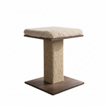 Cat scratching post on white background