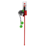 Cat Toy Wand - Green Ears and Pompoms