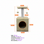 Cat Tree Beige Dimensions Front