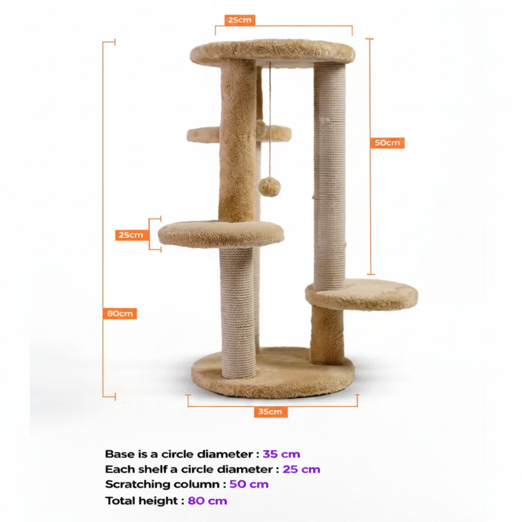 Cat Tree Beige Dimensions