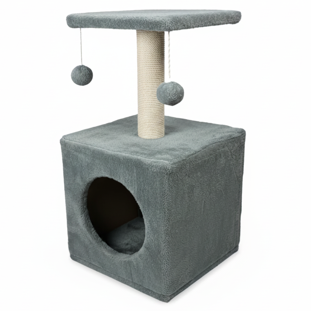 Cat Tree Gray Side Angle